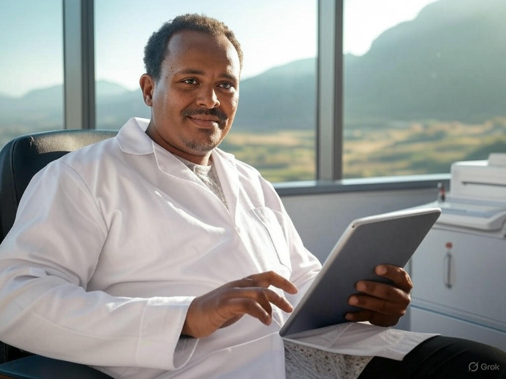 Healthcare consultation in modern medical facility